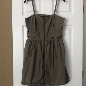 Kensie army green zipper dress with pockets